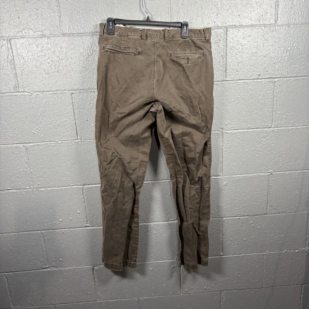 JCrew Vintage Chino Pants Mens 33x32 Broken In Fit Brown Casual Preppy Timeless